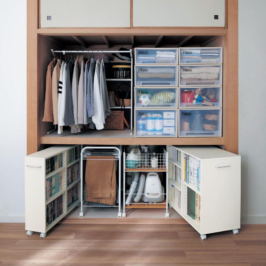 Fits ポリプロピレンケース.システムアップ収納 ユニットケース　押入れ収納 Fits 収納ケース 押入れ収納ユニットケース 同色2個セット F/44×30