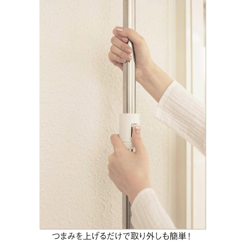 物干し台・物干しラック シンプル 伸縮 省スペース つっぱり 竿2本付き_4