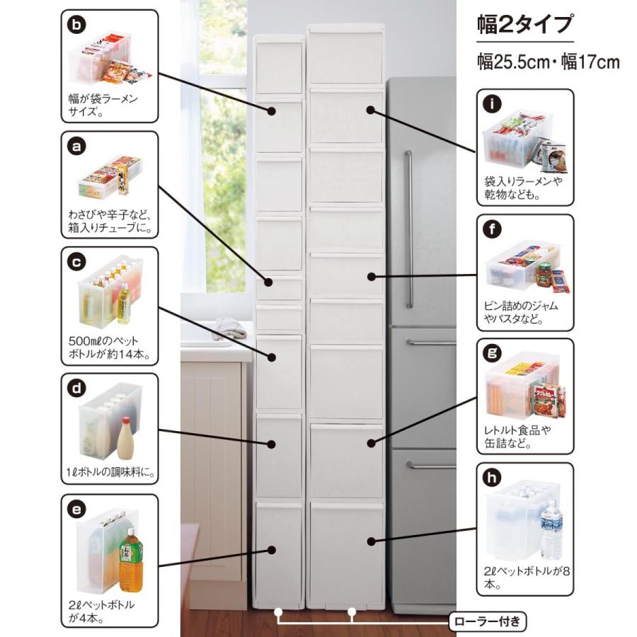 キッチンラック ストッカー 隙間収納 キッチン スリム 収納 ラック 棚 日本製 省スペース ストック キッチン D(17×139) J(25.5×111)の画像