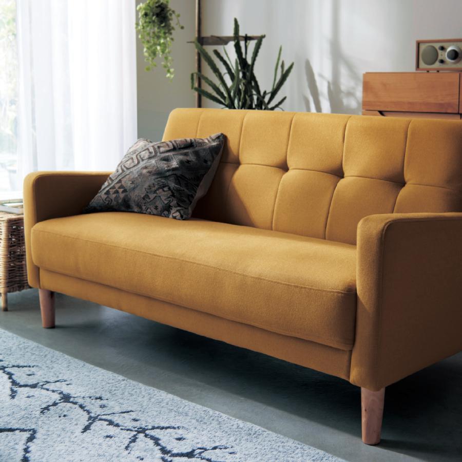 ベルメゾン イエローモダン 2人掛けソファ