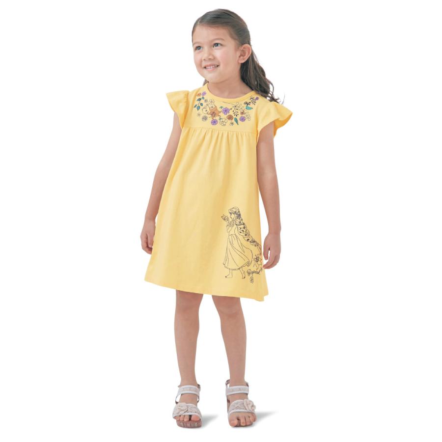 Disney ディズニー 袖フリル胸切り替えワンピース 選べるキャラクター 90 100 110 1 130 140 ベルメゾン Paypayモール店 通販 Paypayモール