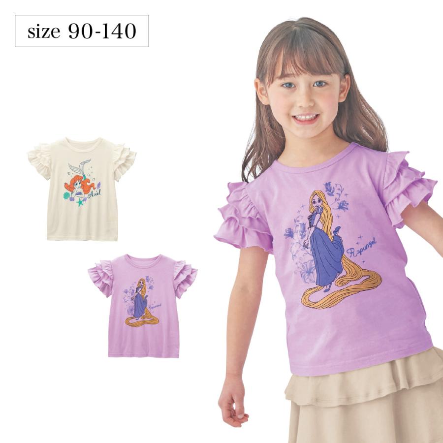 Disney ディズニー 肩3段フリルtシャツ 選べるキャラクター 90 100 110 1 130 140 001 ベルメゾン Yahoo ショッピング店 通販 Yahoo ショッピング