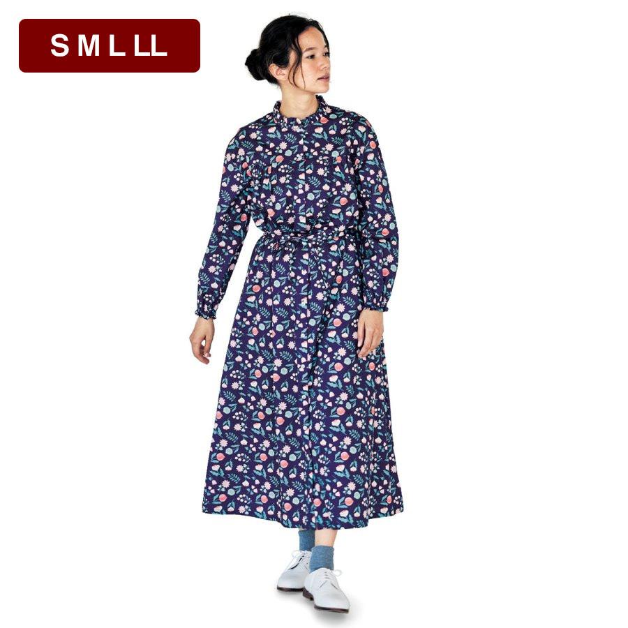ワンピース レディース ロング 花柄 ベルト レトロ デザイン ツイル Mini Labo ミニラボ きれいめ S M L Ll ベルメゾン Paypayモール店 通販 Paypayモール