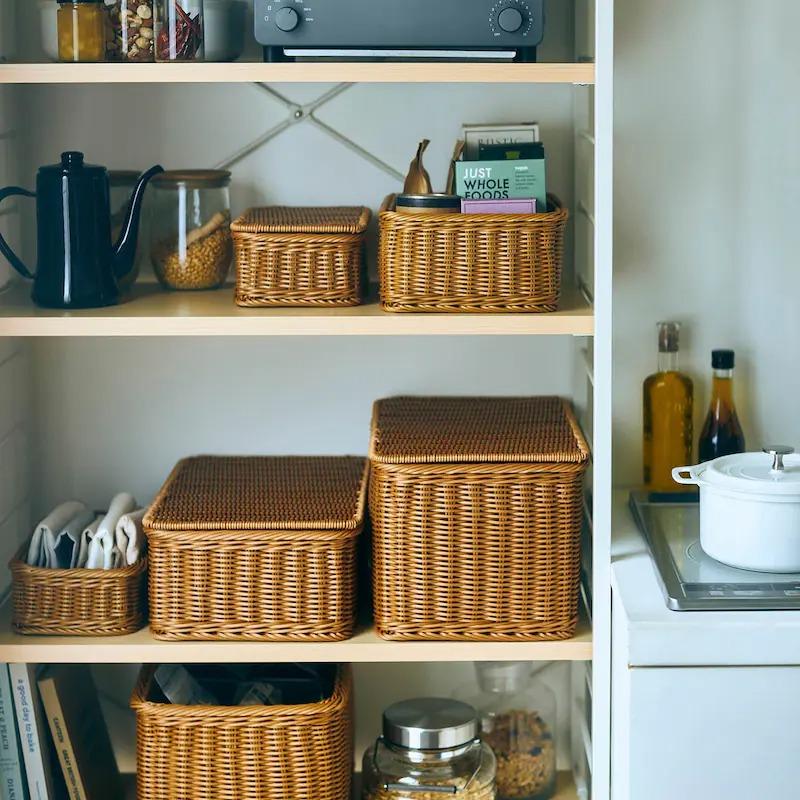 ベルメゾン（BELLE MAISON） 収納 バスケット ラタン風収納バスケット