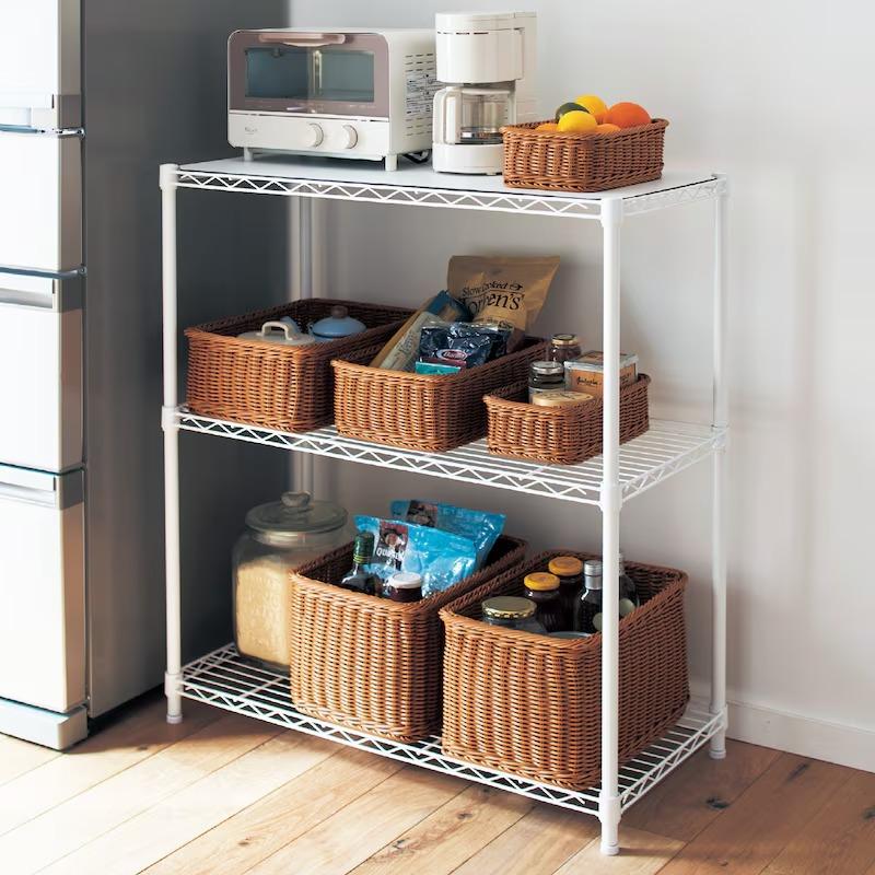 ベルメゾン（BELLE MAISON） 収納 バスケット ラタン風収納バスケット