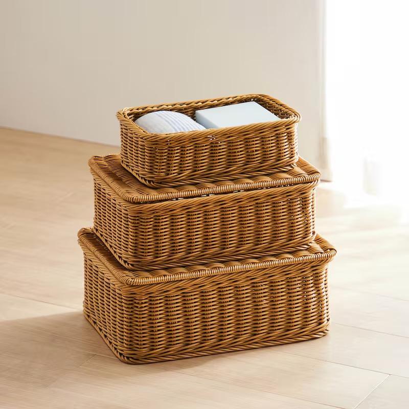 ベルメゾン（BELLE MAISON） 収納 バスケット ラタン風収納バスケット