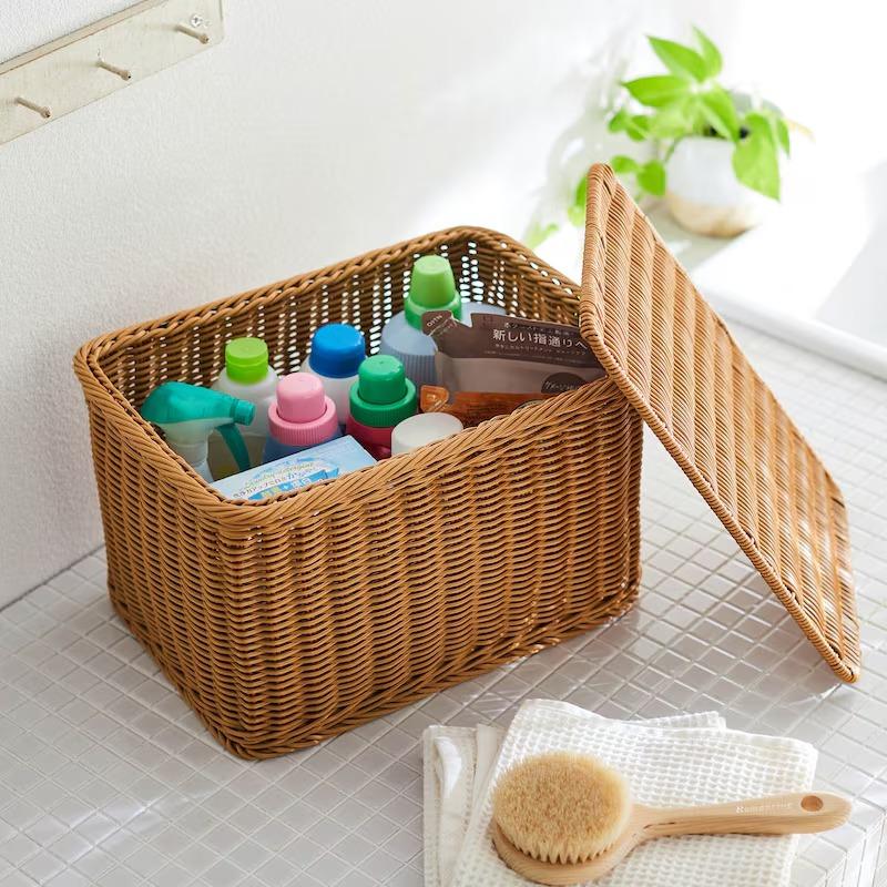 ベルメゾン（BELLE MAISON） バスケット かご 洗える ラタン調 収納