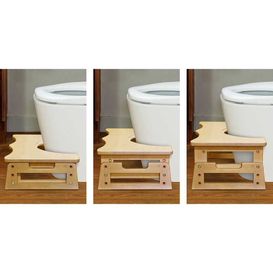 ステップ トイレステップ 踏み台 トイレグッズ トイレ用品 トイレタリー 高さ調整 キッズトイレ 木製 天然木 シンプル ナチュラルデザイン おしゃれ_6