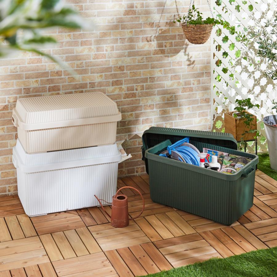 アウトドアでも使えるスタッキングコンテナボックス 浅型 : ベルメゾン