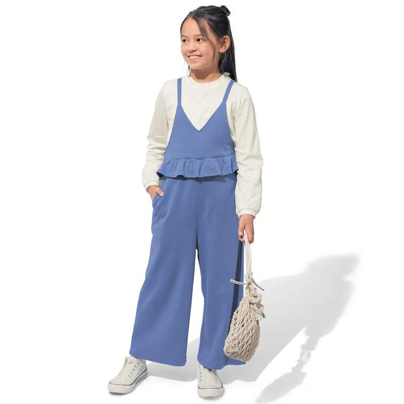 オールインワン サロペット つなぎ オーバーオール 子供 キッズ 子供服 女の子 ガールズ ウエストフリル ガーリー かわいい カットソー ジータ おしゃれ | ベルメゾン | 15
