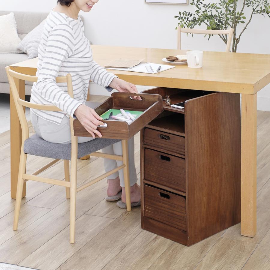 シェルフとしても使える！天然木の軽量トレイワゴン 30×4段