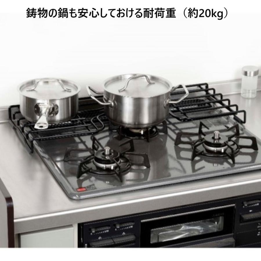 イマン ホーロー　コンロ奥ラック 耐荷重20kgのホーロー加工のコンロ奥ラック コンロ幅60cm用 通販
