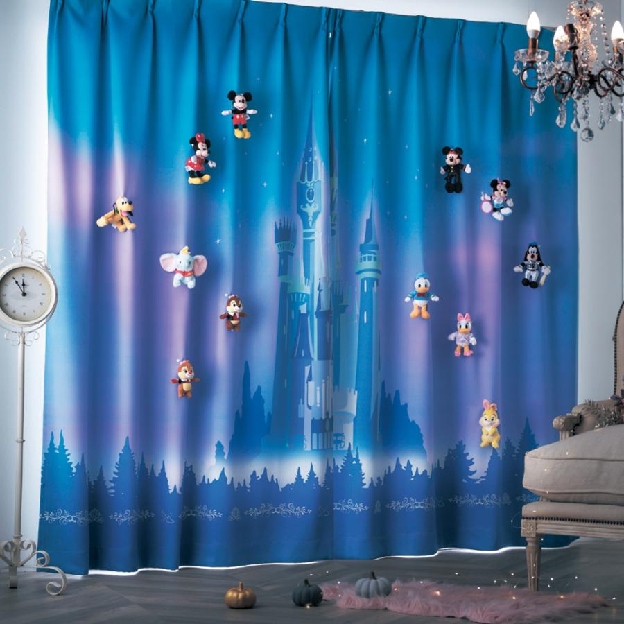 Disney（ディズニー） カーテン 遮光 遮光カーテン 2級遮光 一枚絵