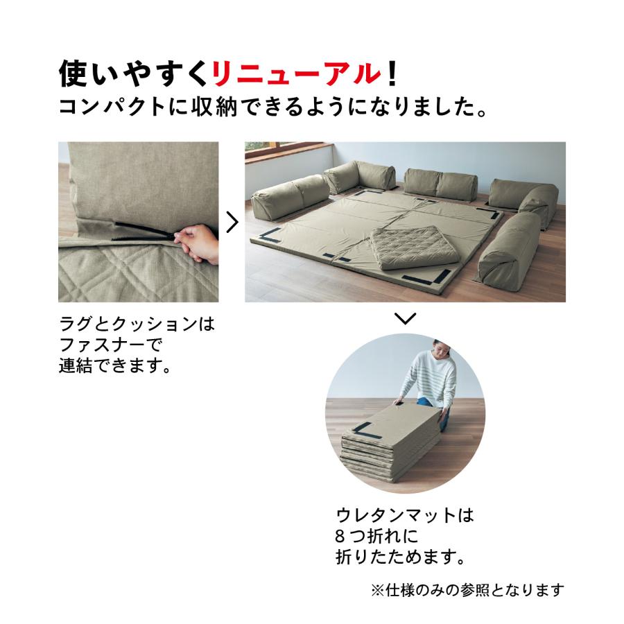 コーナーソファ ウレタンマット付き グレー ソファーベッド ベルメゾン