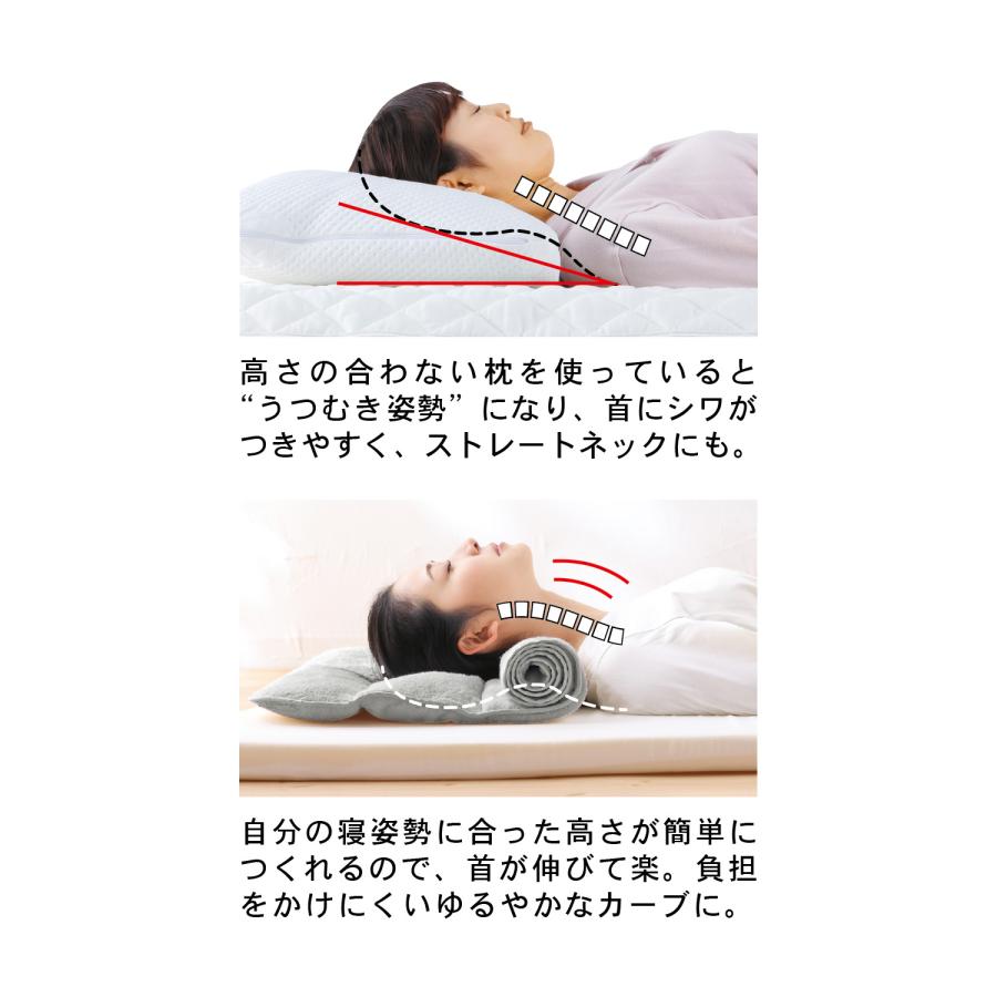 今治ピローレス ネックフィットタオル、専用ポール付き。ネック
