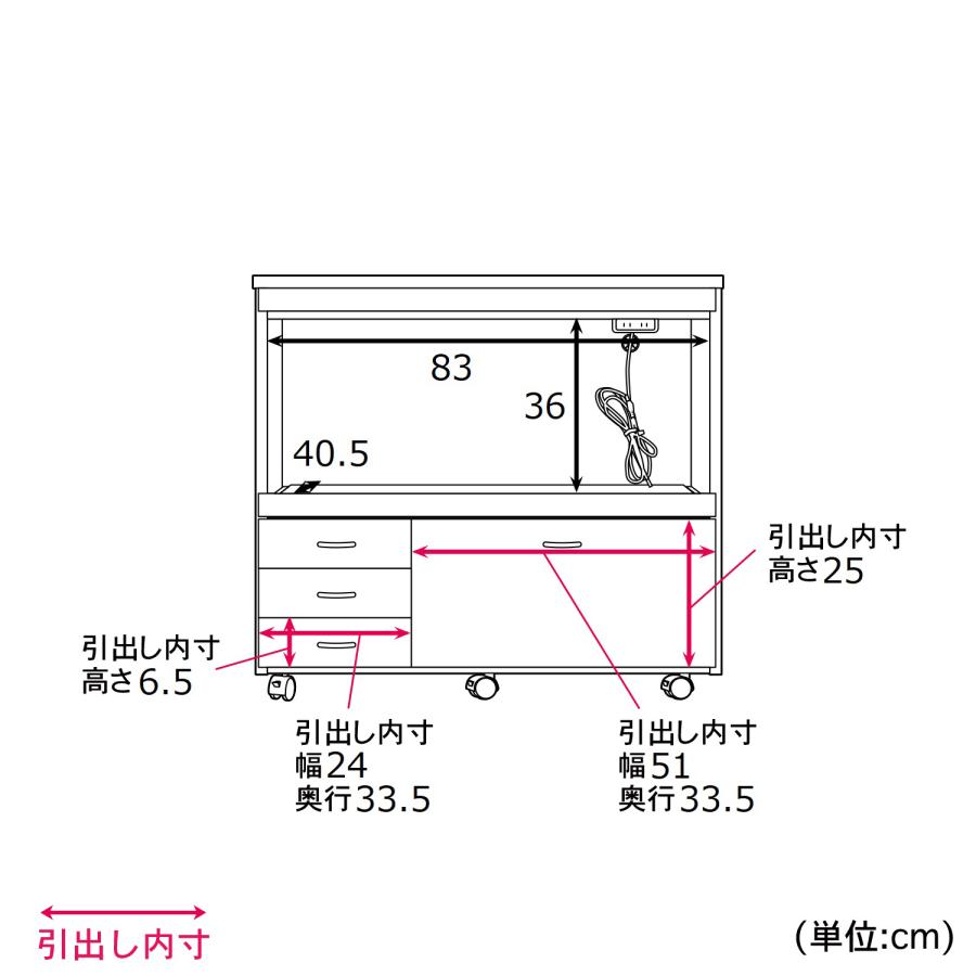 キッチンカウンター レンジ台 食器棚 90cm ステンレス天板 キッチンワゴン キッチンラック キャスター付 コンセント付 作業台 北欧 おしゃれ シンプル_2