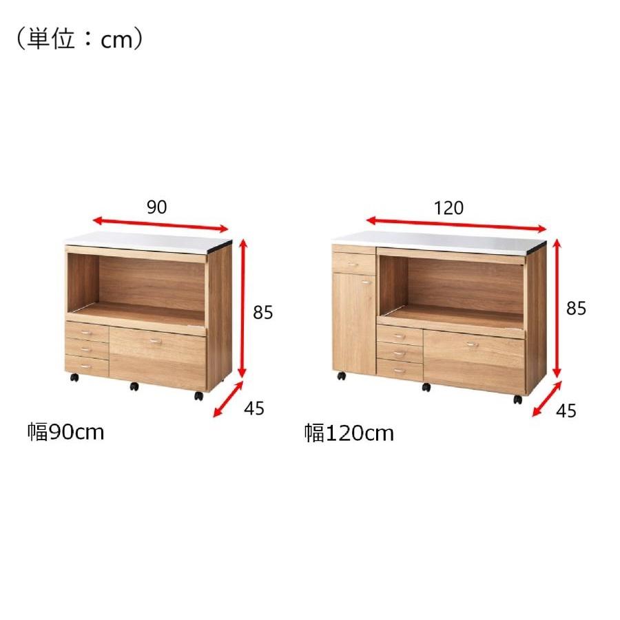 キッチンカウンター レンジ台 食器棚 90cm ステンレス天板 キッチンカウンター レンジ台 食器棚 90cm ステンレス天板