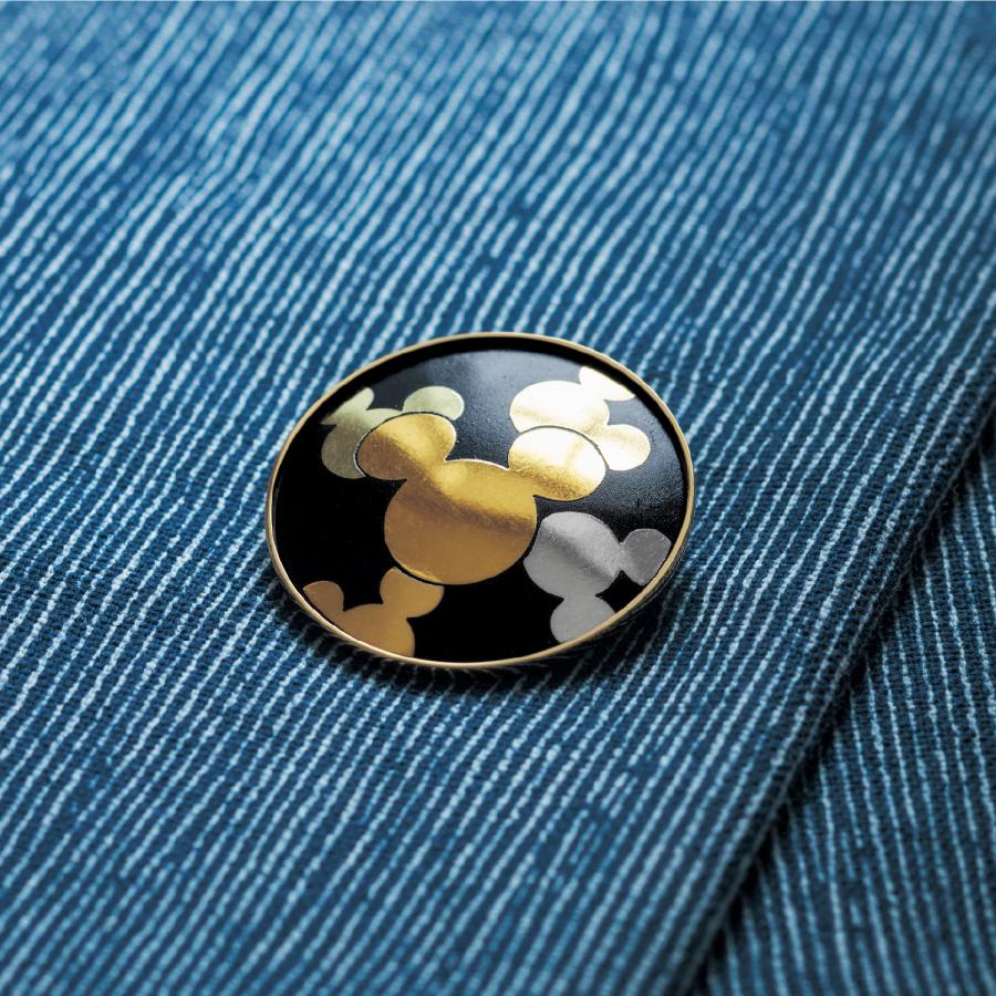 Disney（ディズニー） 帯留めにもなる象嵌ブローチ ミッキーモチーフ