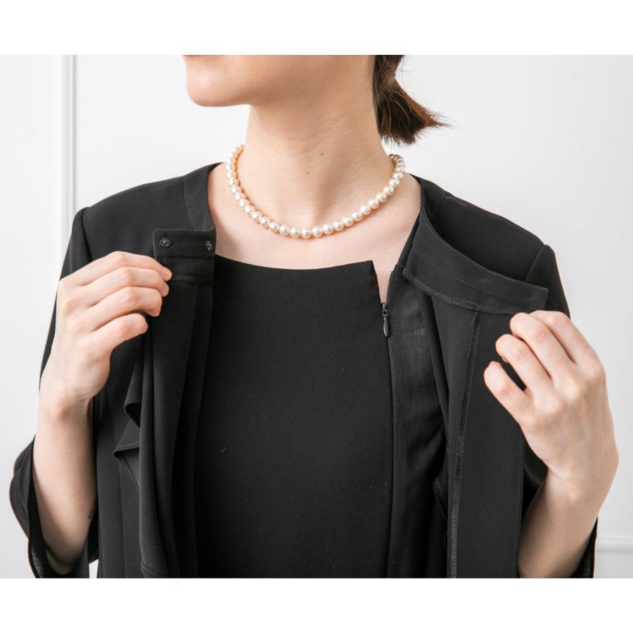 スーツ フォーマルスーツ 喪服 礼服 レディーススーツ 2点セット レディース ジャケット ワンピース ブラックフォーマル フォーマル 東京ソワール 冠婚葬祭_6