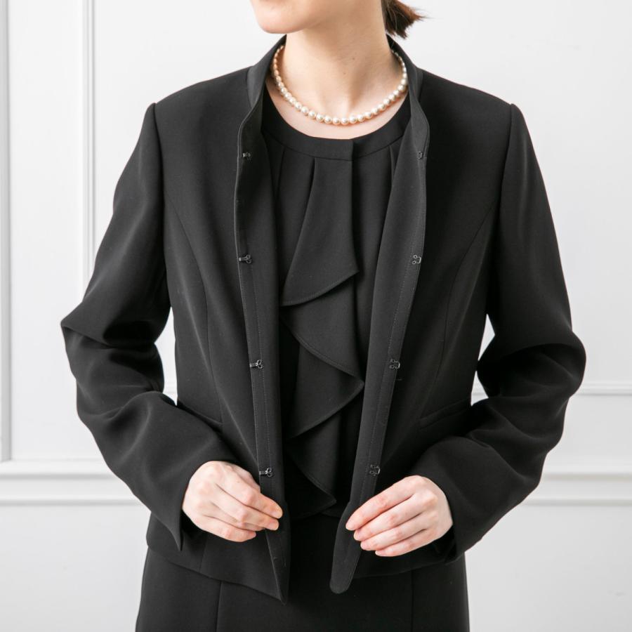 スーツ フォーマルスーツ 喪服 礼服 レディーススーツ 2点セット レディース ジャケット ワンピース ブラックフォーマル フォーマル 東京ソワール 冠婚葬祭_7