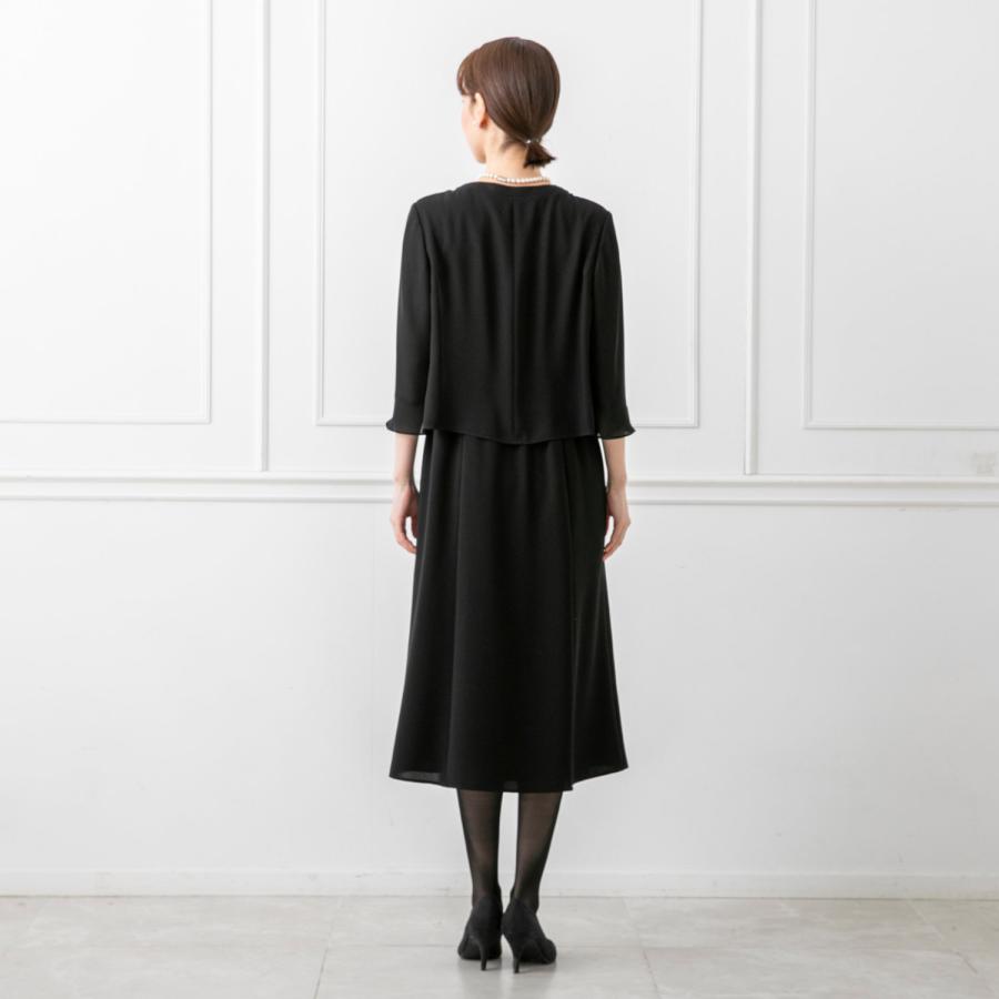 スーツ フォーマルスーツ 喪服 礼服 レディーススーツ 2点セット レディース ジャケット ワンピース ブラックフォーマル フォーマル 東京ソワール 冠婚葬祭_10