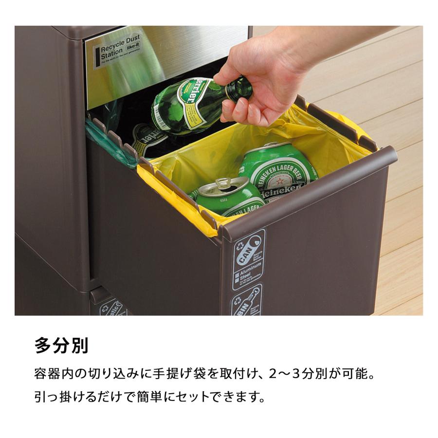 ストッカー付きスリムな多分別ゴミ箱_5