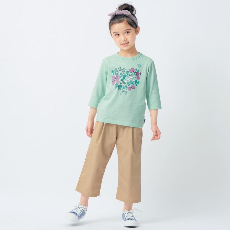 tシャツ 7分袖 キッズ 女の子 子供 七分袖 トップス こども 子供服 ガールズ キッズtシャツ プリント 名札ココ 通学 ジータ GITA おしゃれ 新学期 | ベルメゾン | 19