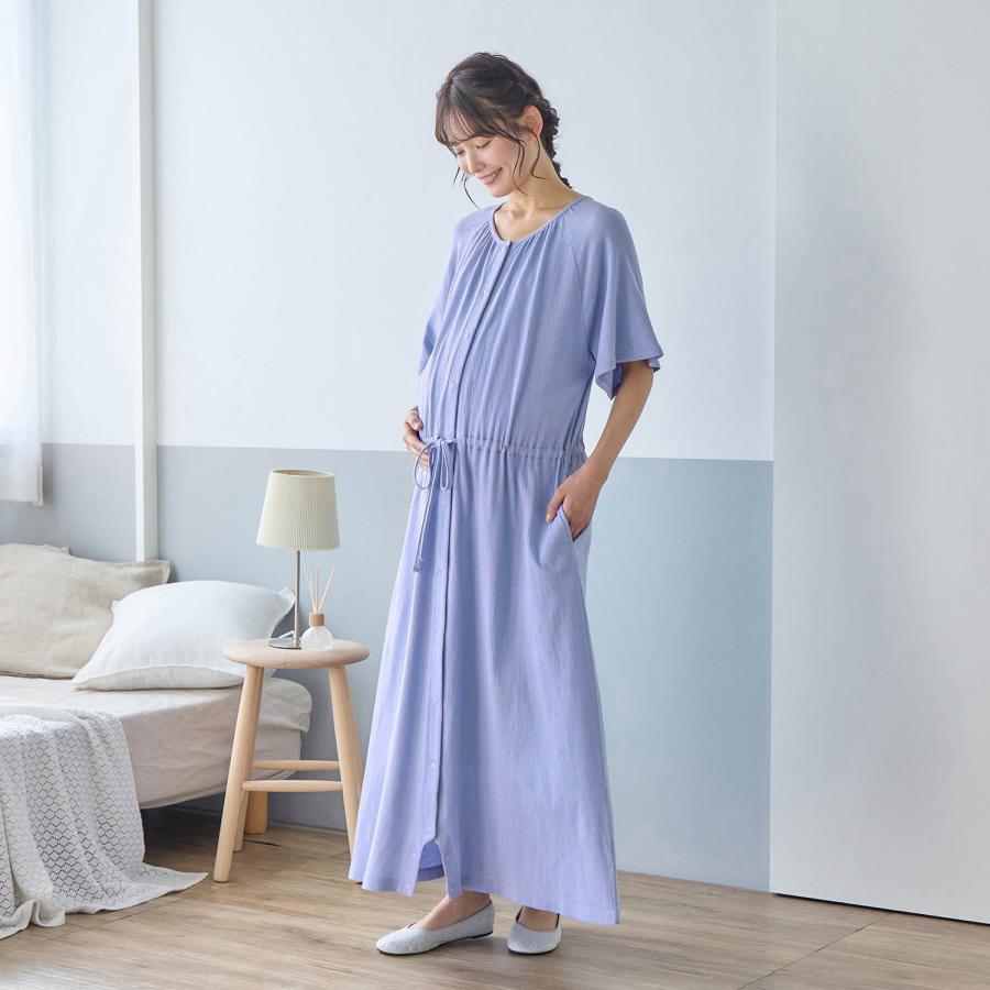 マタニティ パジャマ 半袖 マタニティパジャマ 授乳パジャマ 授乳 ワンピース 前開きパジャマ 2WAY ロンパース 授乳服 ウエストドロスト 入院準備 |  | 03