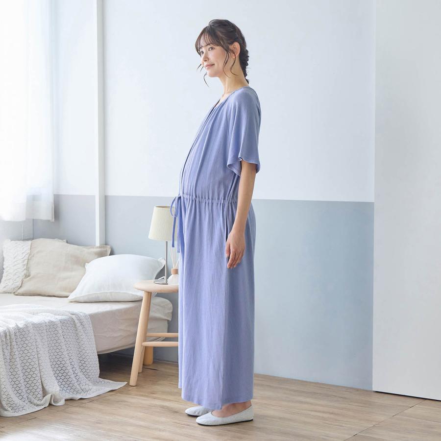 マタニティ パジャマ 半袖 マタニティパジャマ 授乳パジャマ 授乳 ワンピース 前開きパジャマ 2WAY ロンパース 授乳服 ウエストドロスト 入院準備 |  | 05