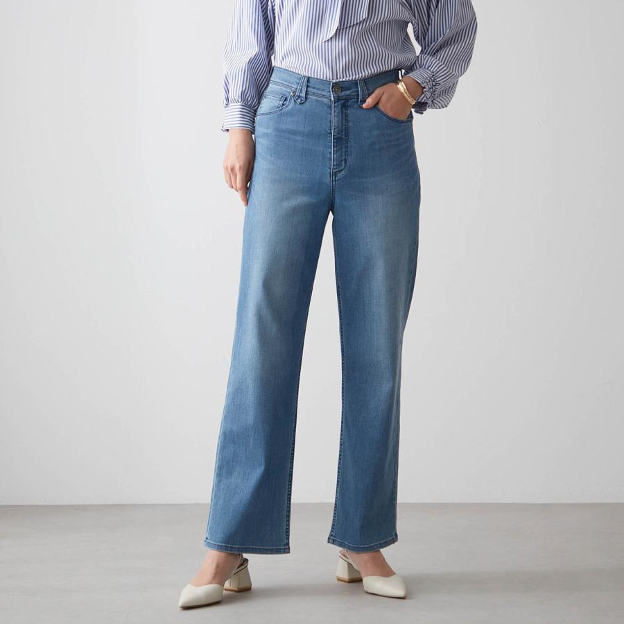 ワイドパンツ デニムパンツ レディース レディースパンツ ストレートパンツ ジーンズ デニム パンツ ボトムス ロングパンツ きれいめ 通勤 オフィス シンプル_4