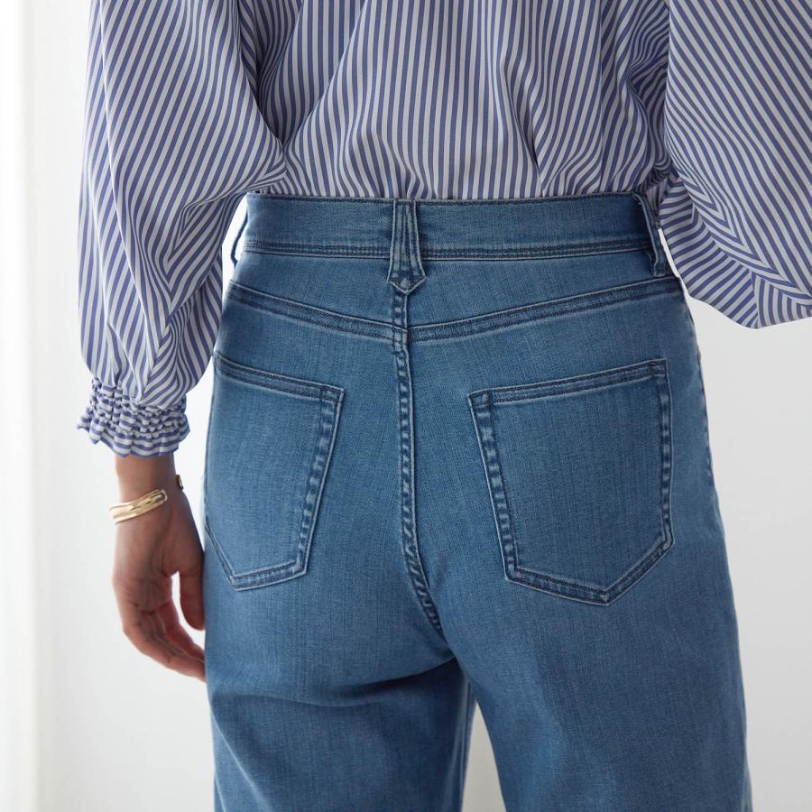 ワイドパンツ デニムパンツ レディース レディースパンツ ストレートパンツ ジーンズ デニム パンツ ボトムス ロングパンツ きれいめ 通勤 オフィス シンプル_8