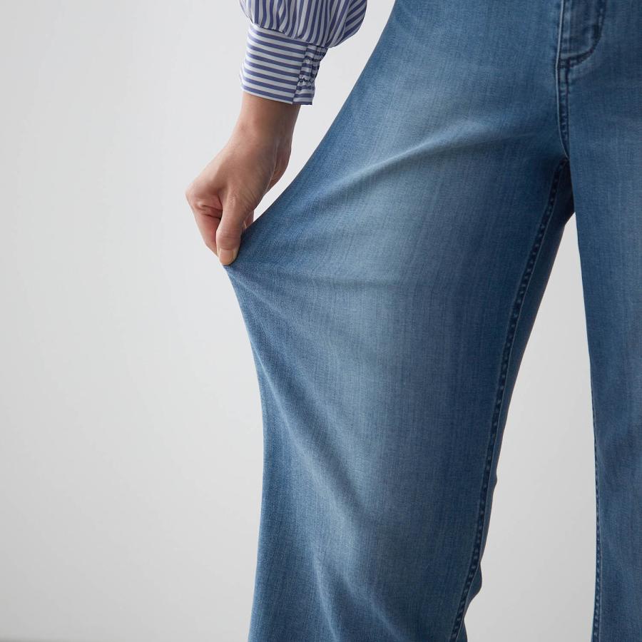 ワイドパンツ デニムパンツ レディース レディースパンツ ストレートパンツ ジーンズ デニム パンツ ボトムス ロングパンツ きれいめ 通勤 オフィス シンプル_9