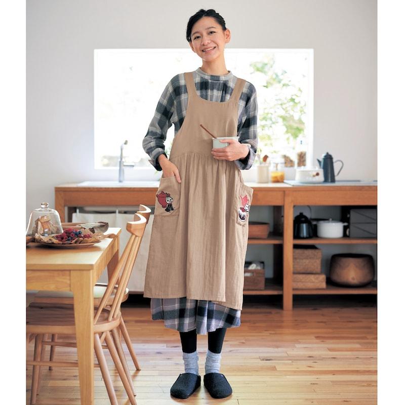 MOOMIN（ムーミン） エプロン レディース サロペットエプロン 調理