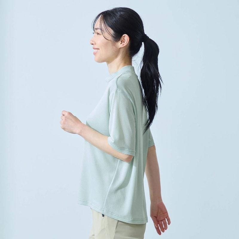 tシャツ 半袖 トップス レディース 女性 ハイネック 運動 スポーツ