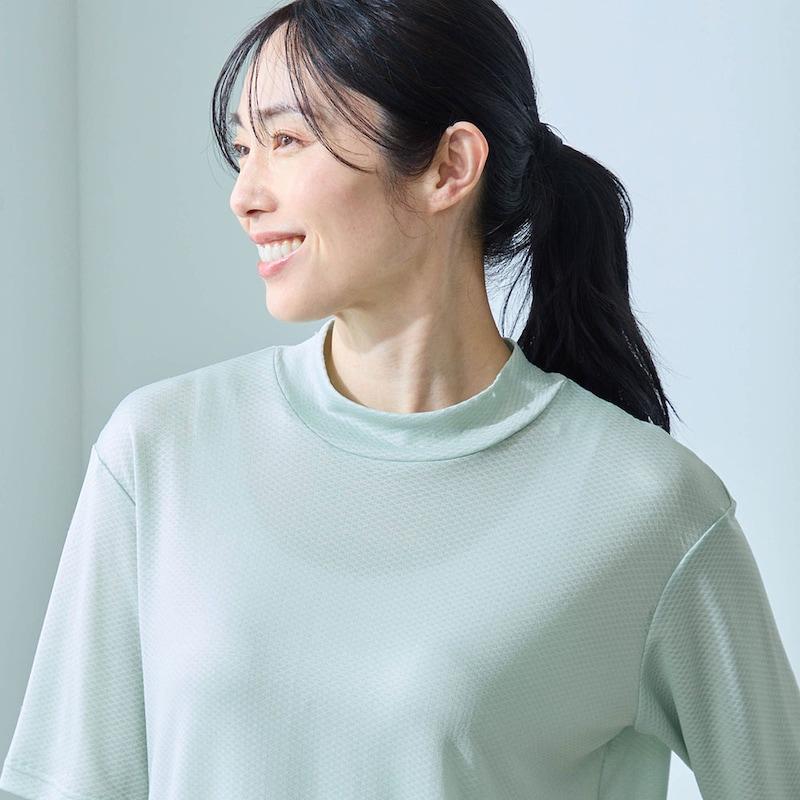 tシャツ 半袖 トップス レディース 女性 ハイネック 運動 スポーツ