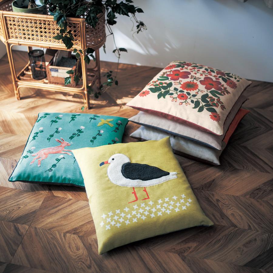 ベルメゾン（BELLE MAISON） 座布団カバー カバー 55×59 洗える