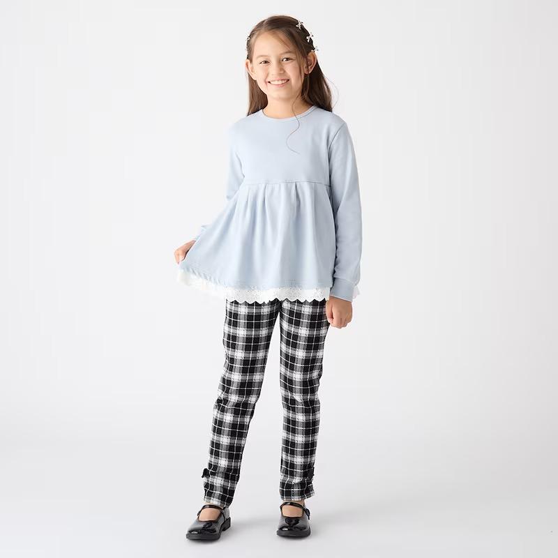 パンツ ロングパンツ 子供 キッズ 子供服 女の子 ガールズ 裏シャギー あたたか あったか 秋 冬 裾リボン デザイン ズボン 通学 おしゃれ ジータ GITA | ベルメゾン | 20