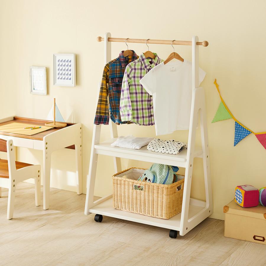 ベルメゾン　子ども用ハンガーラック 角にまるみをつけた子ども用ハンガーラック（子供部屋用ポールハンガー
