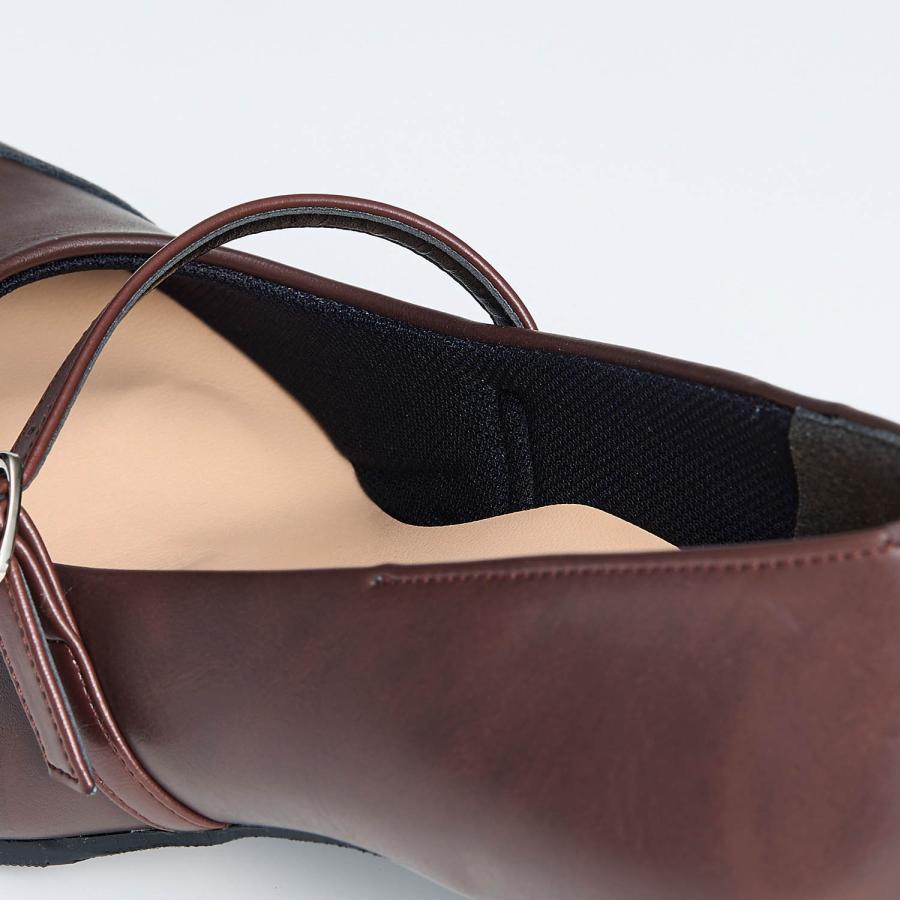 甲ストラップ,斜め切替牛革ローヒール　24,0 甲ストラップ,斜め切替牛革ローヒール24,0