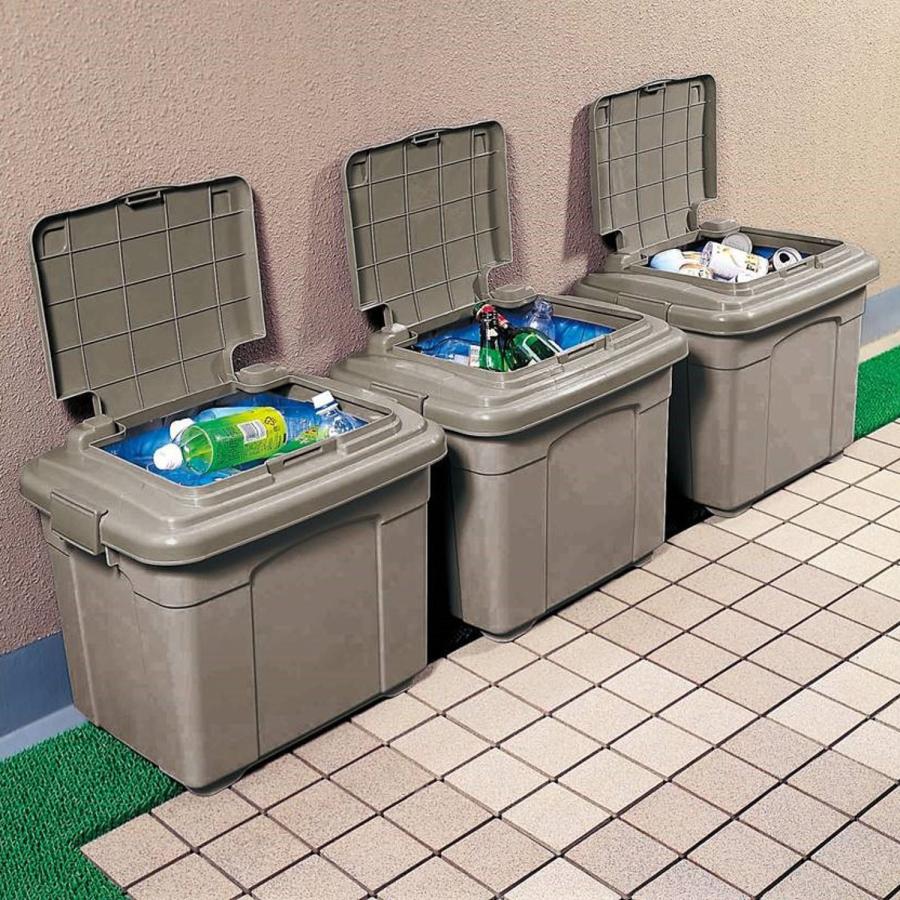 片手で蓋が開けられるストッカー2個セット 90L : ベルメゾン Yahoo