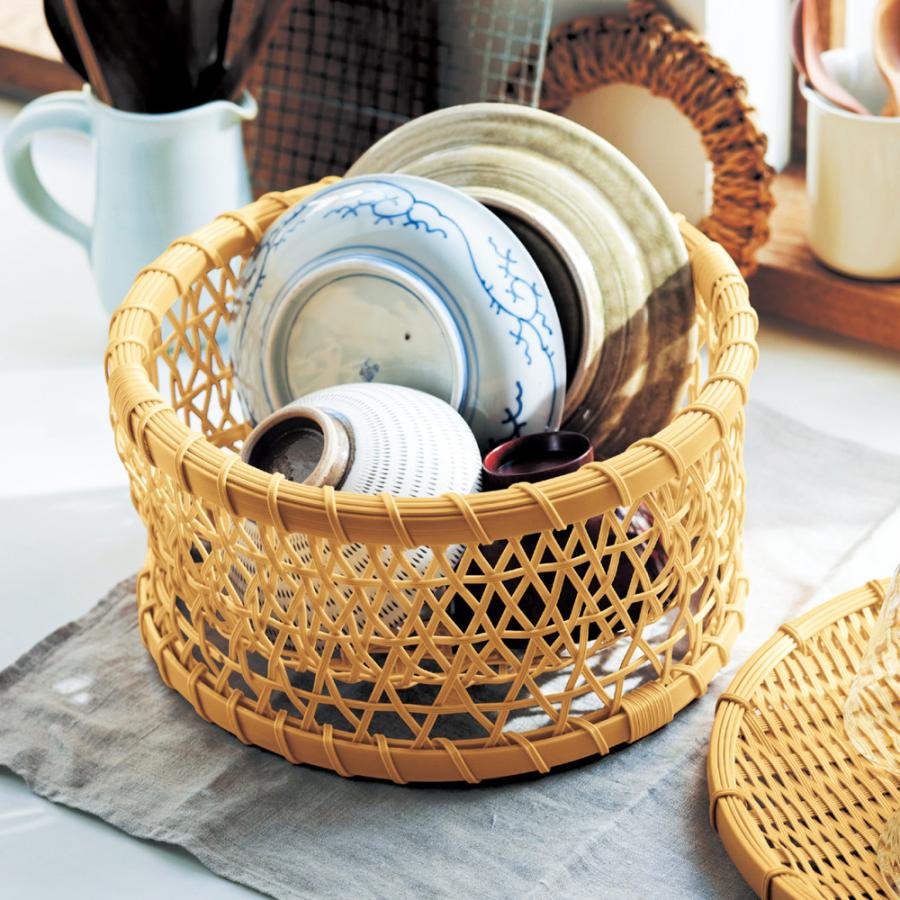 水切り竹かご 椀かご（新品未使用）直径横約30.5センチ縦約25 高約16.5 水切り竹かご 椀かご（新品未使用）直径横約34.5センチ縦約25