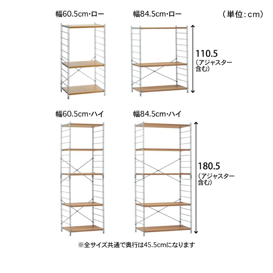 食器棚 レンジ台 キッチンボード キッチンラック レンジラック ダブルワイヤー キッチン 台所 ベルメゾン おしゃれ シンプル ロータイプ 84.5cm_2