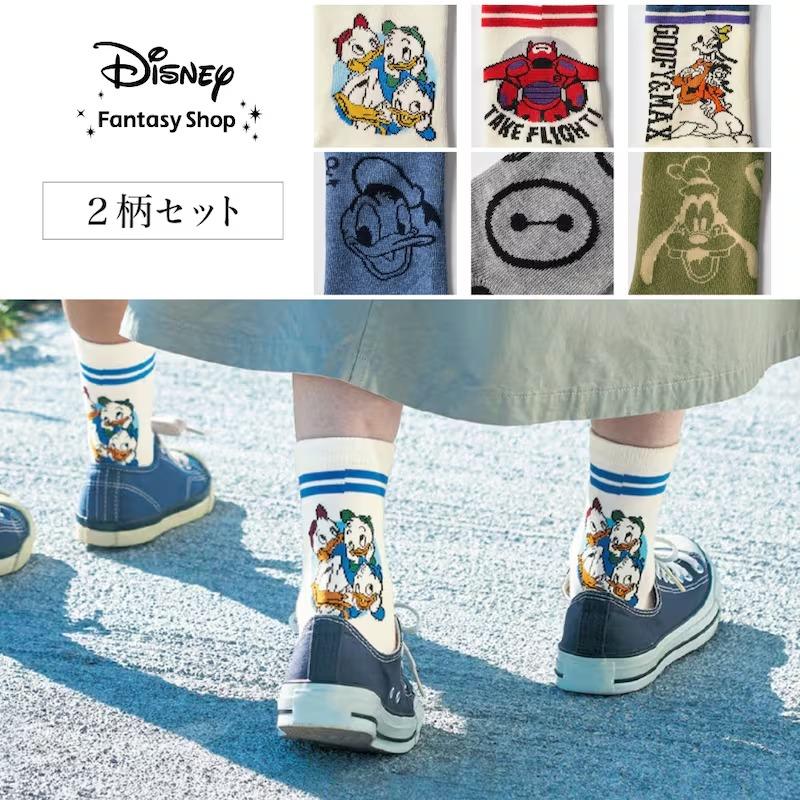 Disney（ディズニー） 靴下 レディース ソックス 2柄セット レディース