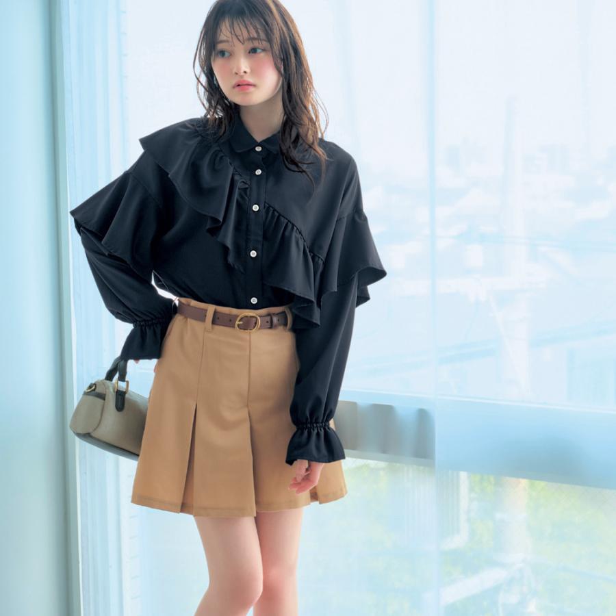 ベルメゾン BELLE MAISON パペルラピス キャンディスリーブフリルシャツブラウス J-XXS 135 145 J-XS 145 155 J-S 150 160 J-M 155 165 ベルメゾン Yahoo ショッピング店 - 通販 - Yahoo ショッピング