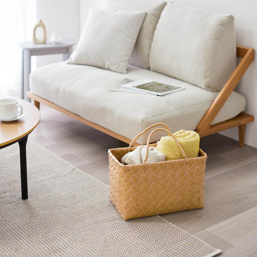ベルメゾン（BELLE MAISON） バスケット 収納バスケット 持ち手付き