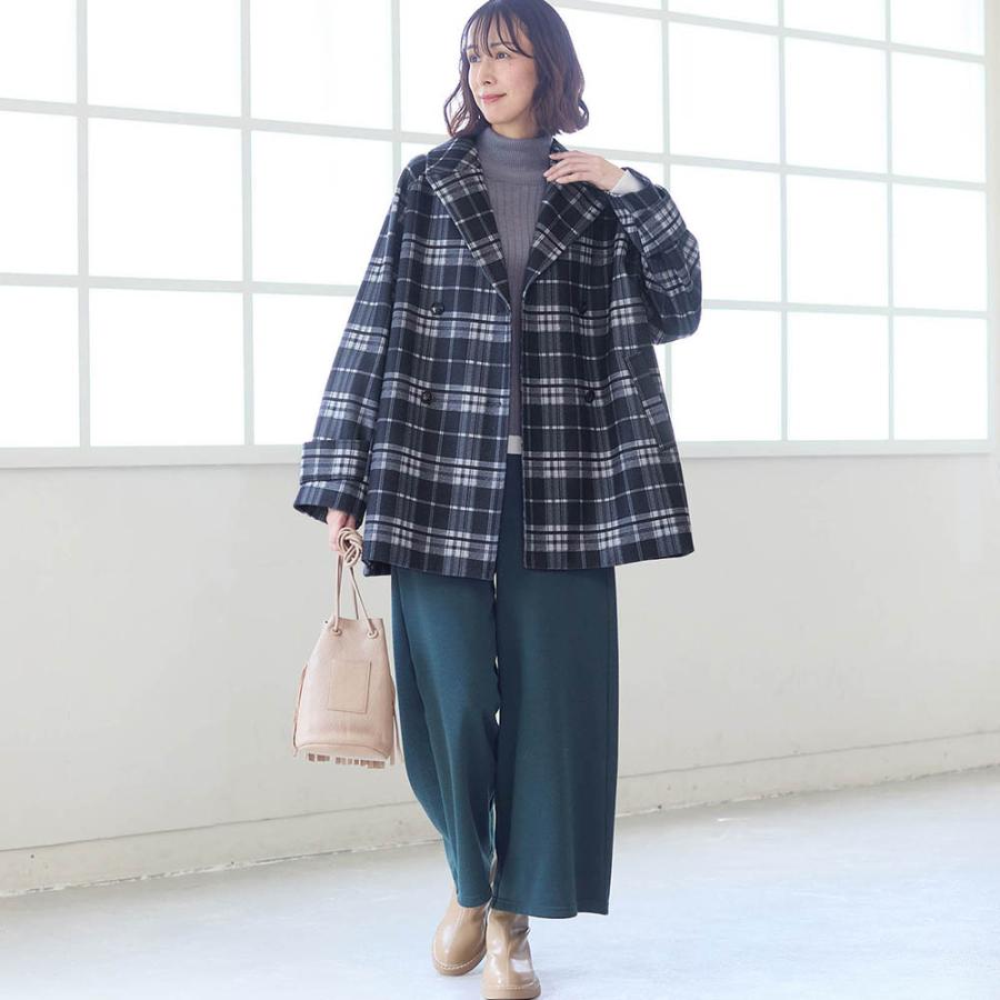 シンプル綺麗め細身デザインのピーコート 【公式通販】