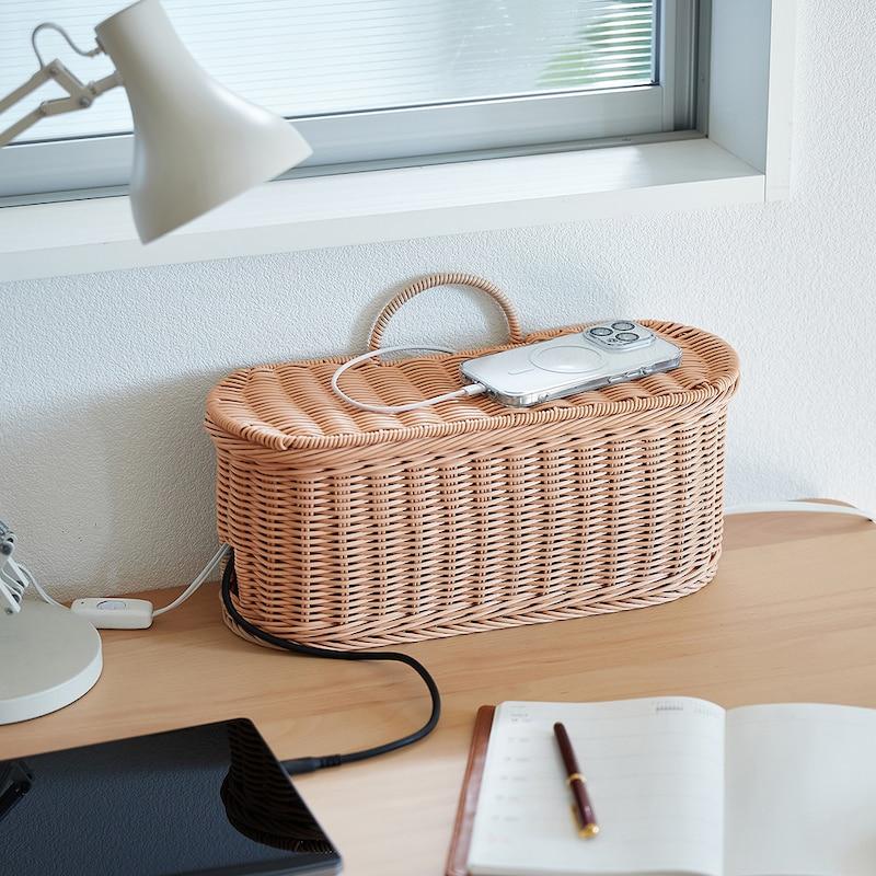 ベルメゾン（BELLE MAISON） バスケット かご 収納カゴ タップ収納
