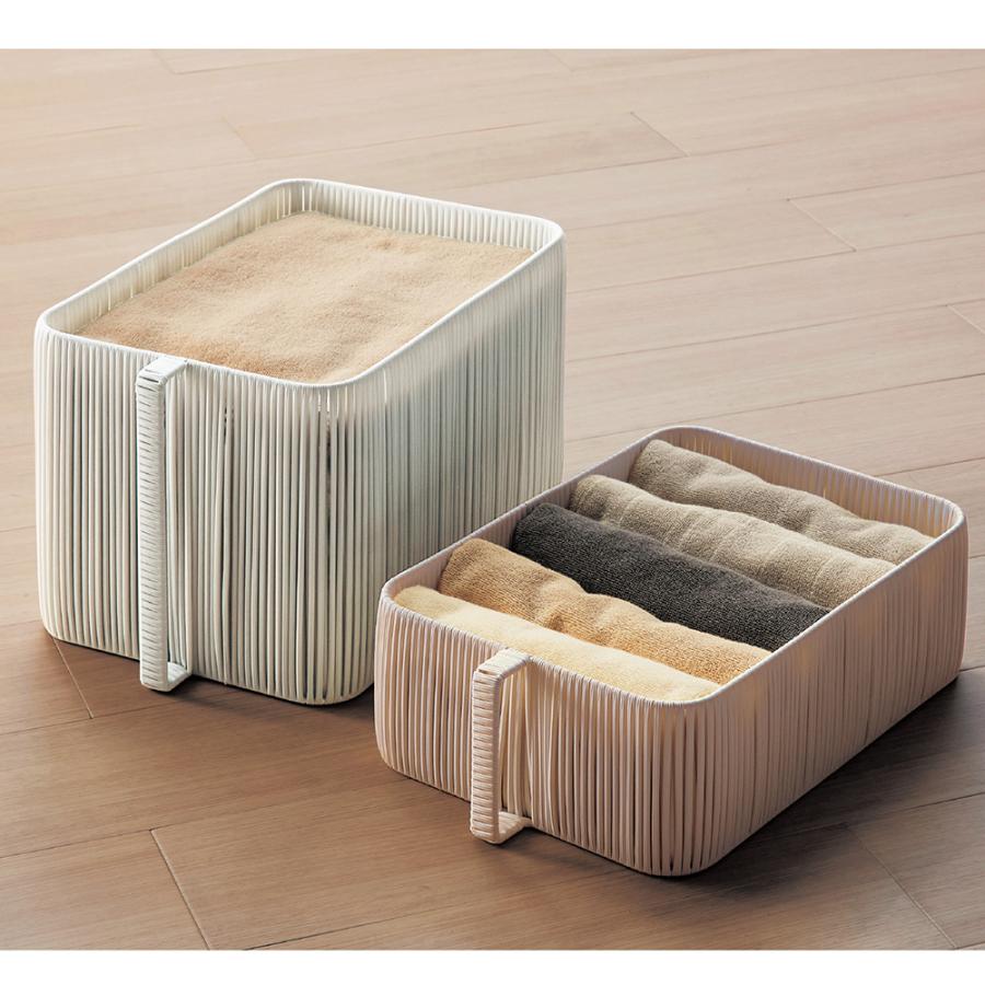 ベルメゾン（BELLE MAISON） 収納バスケット バスケット 持ち手付き