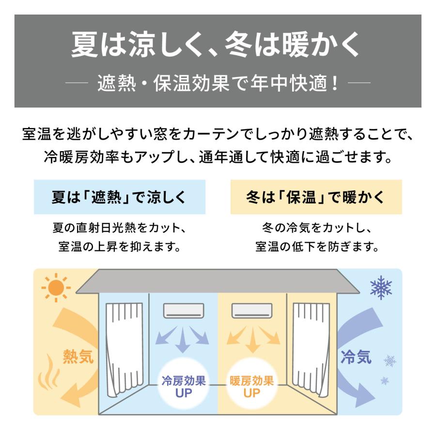 カーテン 4枚組 レースカーテン 遮光カーテン レース 遮熱 形状記憶 遮像 リビング ダイニング 寝室 裾パイピング おしゃれ 幅約100cm 4枚_15