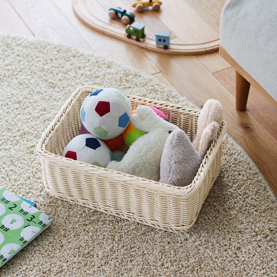 ベルメゾン（BELLE MAISON） バスケット かご 洗える ラタン調 収納